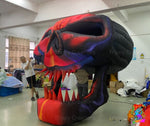 Large 3m hanging inflatable skull for horror-themed parties