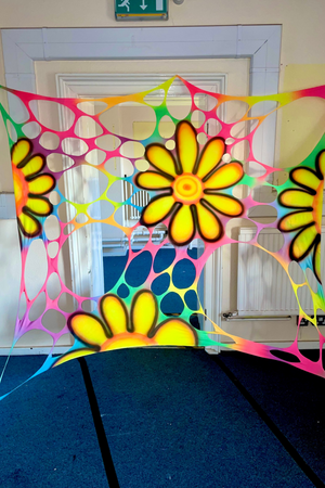 UV-Reactive Trippy Daisy Wall Hanging For Events & Festivals