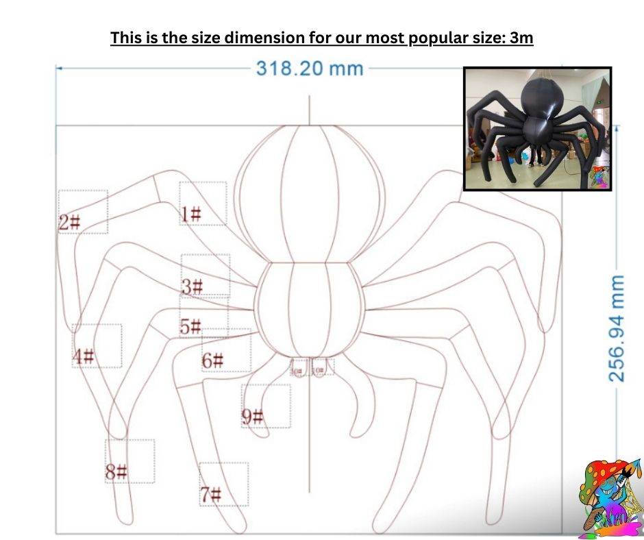 Spooky LED Inflatable Spider Decoration