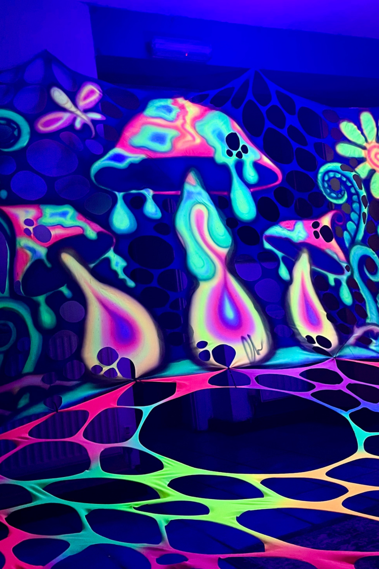 UV Psychedelic Mushroom Event Decorations , Hires bundle