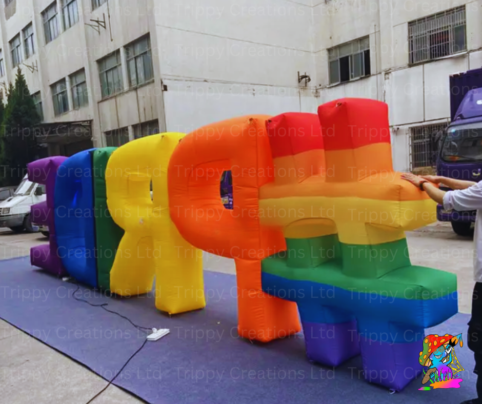 Inflatable Rainbow 'PRIDE' Decorative Word For Pride Month Events