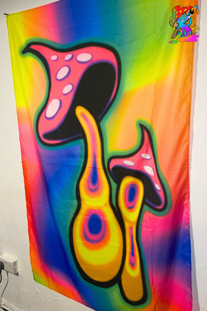 Pack Of 5 Psychedelic Cartoon Mushroom Tapestries For Events