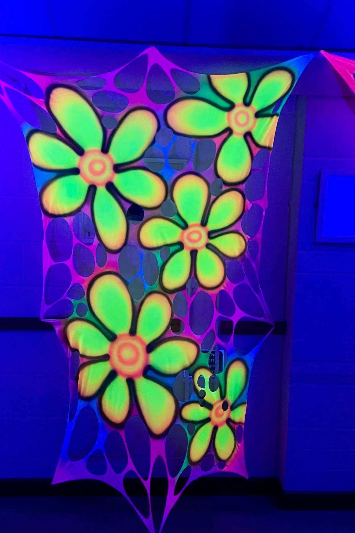 UV-Reactive Trippy Daisy Wall Hanging For Events & Festivals