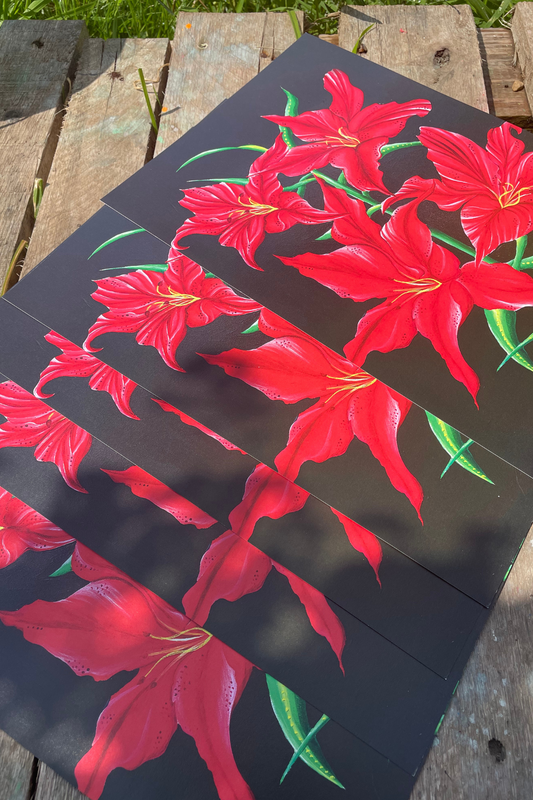 Red Velvet Lily Print