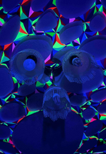 Large UV-reactive trippy tapestry for hire