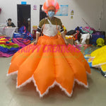 inflatable flower dress 2.5m costume RGB LED light up prop for festival parade use