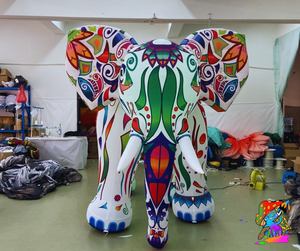 colourful elephant inflatable party decoration for events