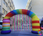 Colourful sweety-themed inflatable arch for events and parties