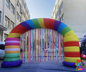 Colourful sweety-themed inflatable arch for events and parties