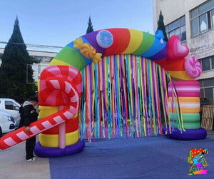 Large inflatable candy archway for photo backdrops and selfies