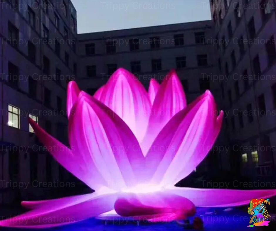 Giant Illuminated Lotus Flower Inflatable – Show-Stopping Event Decoration