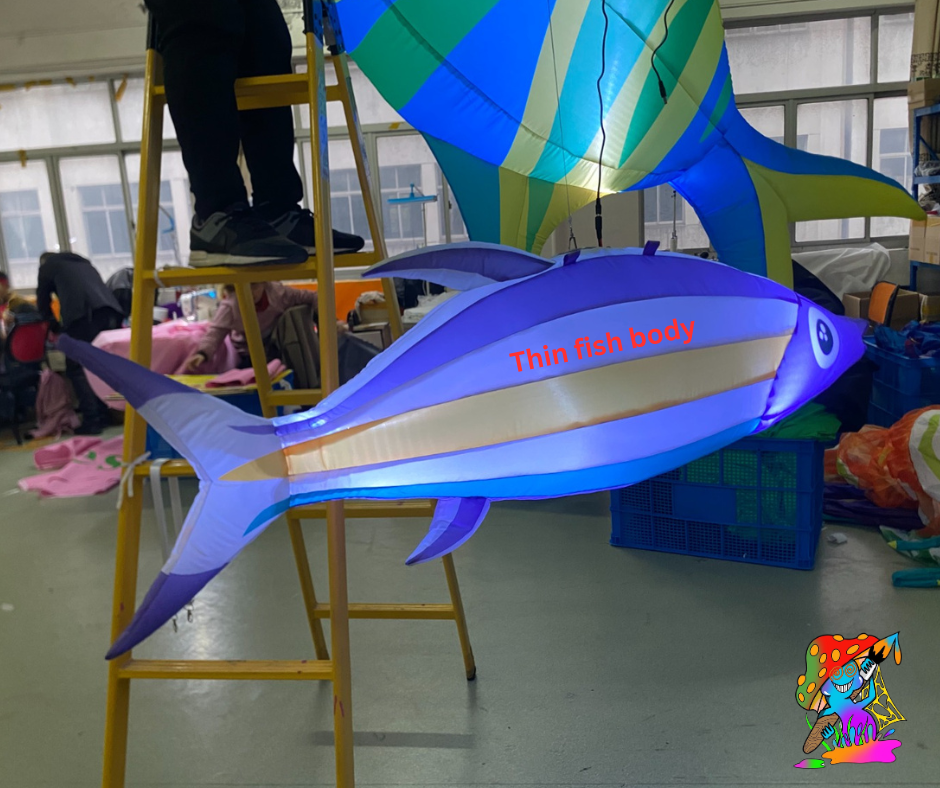 LED inflatable fish for events