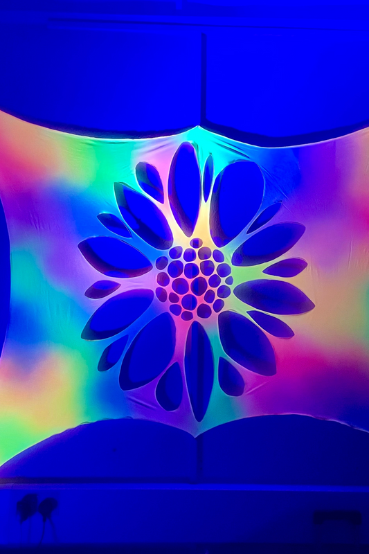 Psychedelic Floral Rainbow Wall Hanging For Events