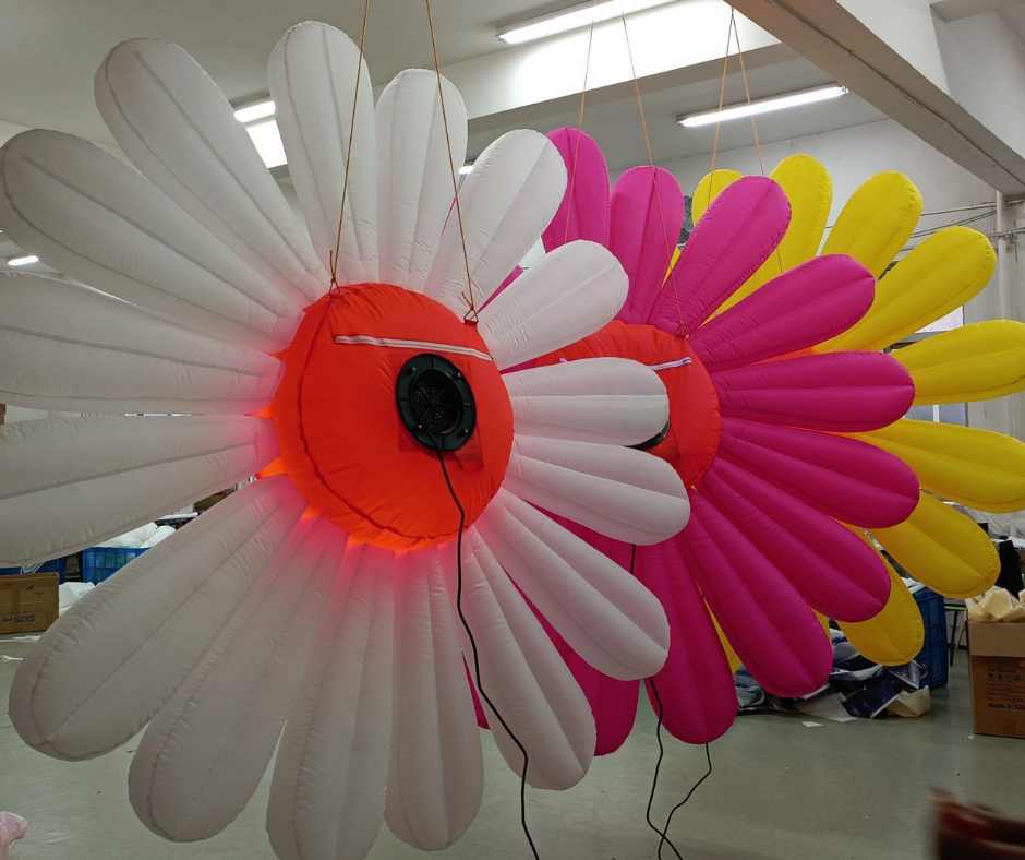 2m Sized Inflatable Flowers, Pack of 3 | LED Daisy Decorations