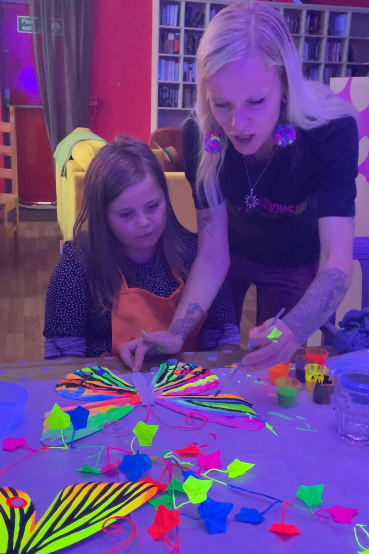 UV painting event with bright neon paints

