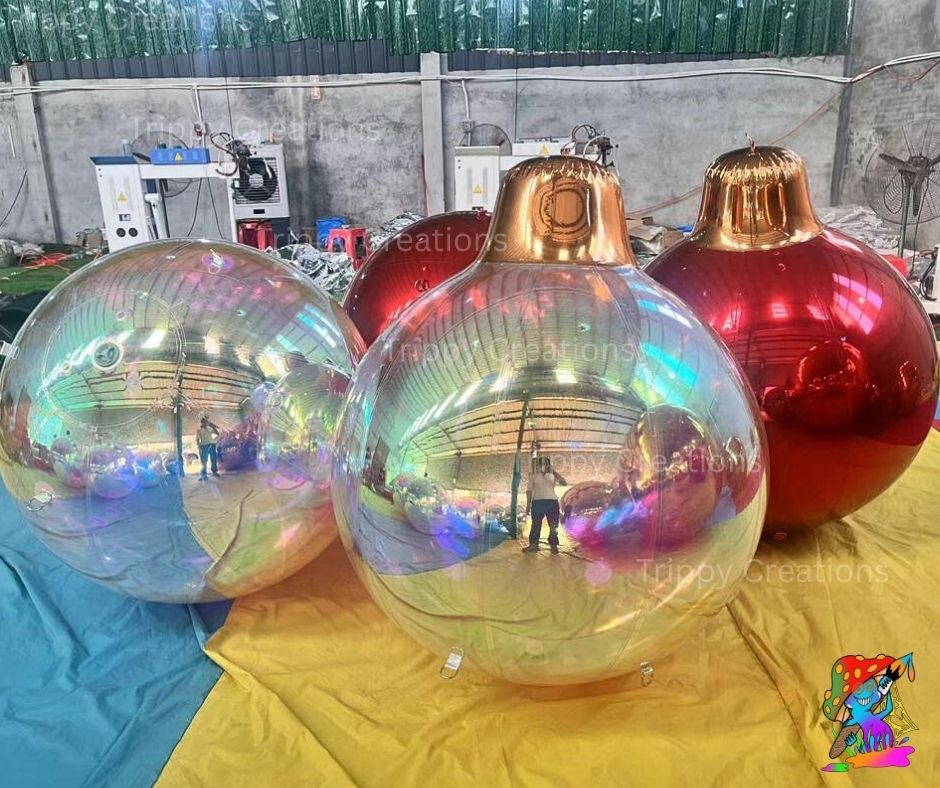 Giant Waterproof Inflatable Christmas Baubles – PVC Festive Decorations in All Sizes & Colours
