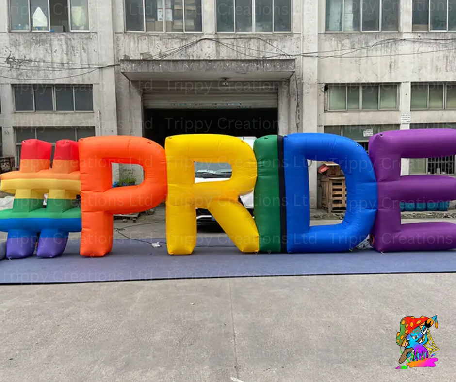 Inflatable Rainbow 'PRIDE' Decorative Word For Pride Month Events