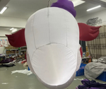reverse side of inflatable clown decoration