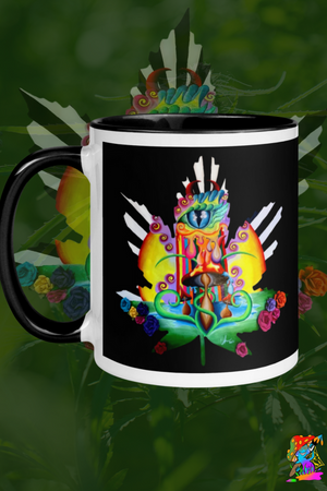 Trippy Hemp Leaf Ceramic Mug