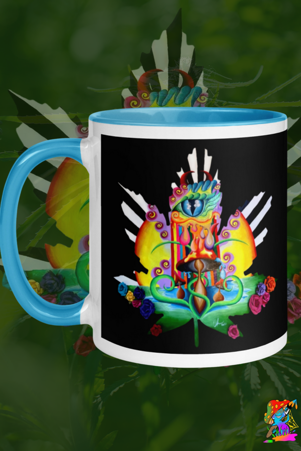 Trippy Hemp Leaf Ceramic Mug