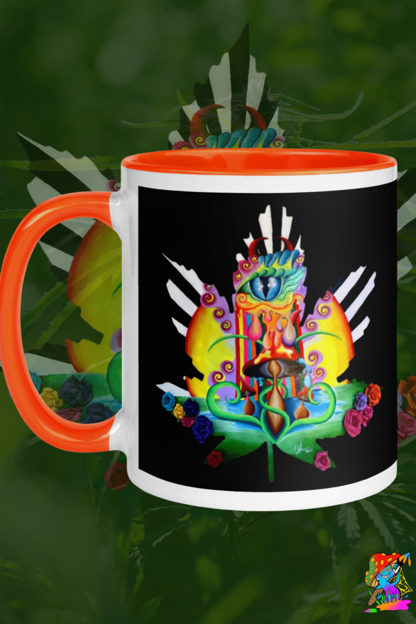 Trippy Hemp Leaf Ceramic Mug