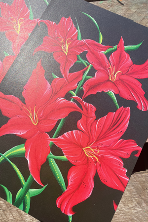 Red Velvet Lily Print