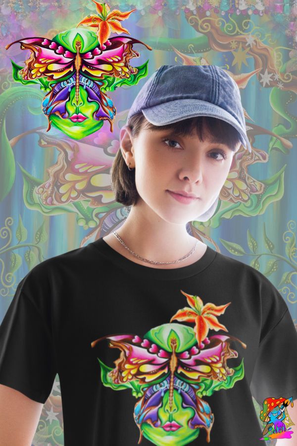 Womens Psychedelic Tree Spirit, Acid-Fairy Crop Top