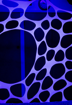 Glow-in-the-dark trippy tapestry for event decoration hire