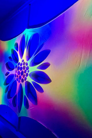 Vivid UV Colors in a Unique Flower Silhouette Design