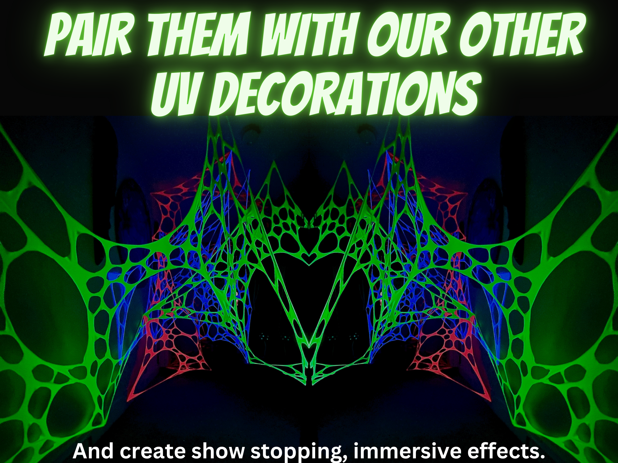 Load video: UV psychedelic blacklight decorations for ceilings and walls