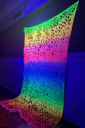 Giant UV Rainbow Camo Net Decoration