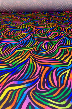 UV-Reactive Zebra Print Lycra Fabric