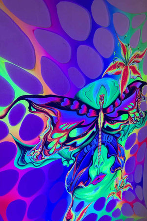 UV-Reactive Psychedelic Rainbow Pixie Event Decoration