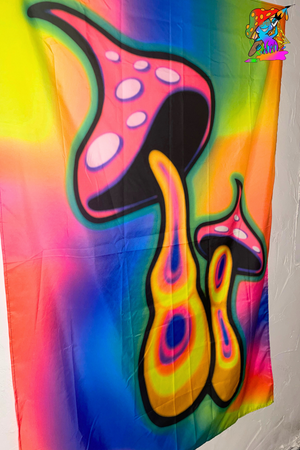 Pack Of 5 Psychedelic Cartoon Mushroom Tapestries For Events