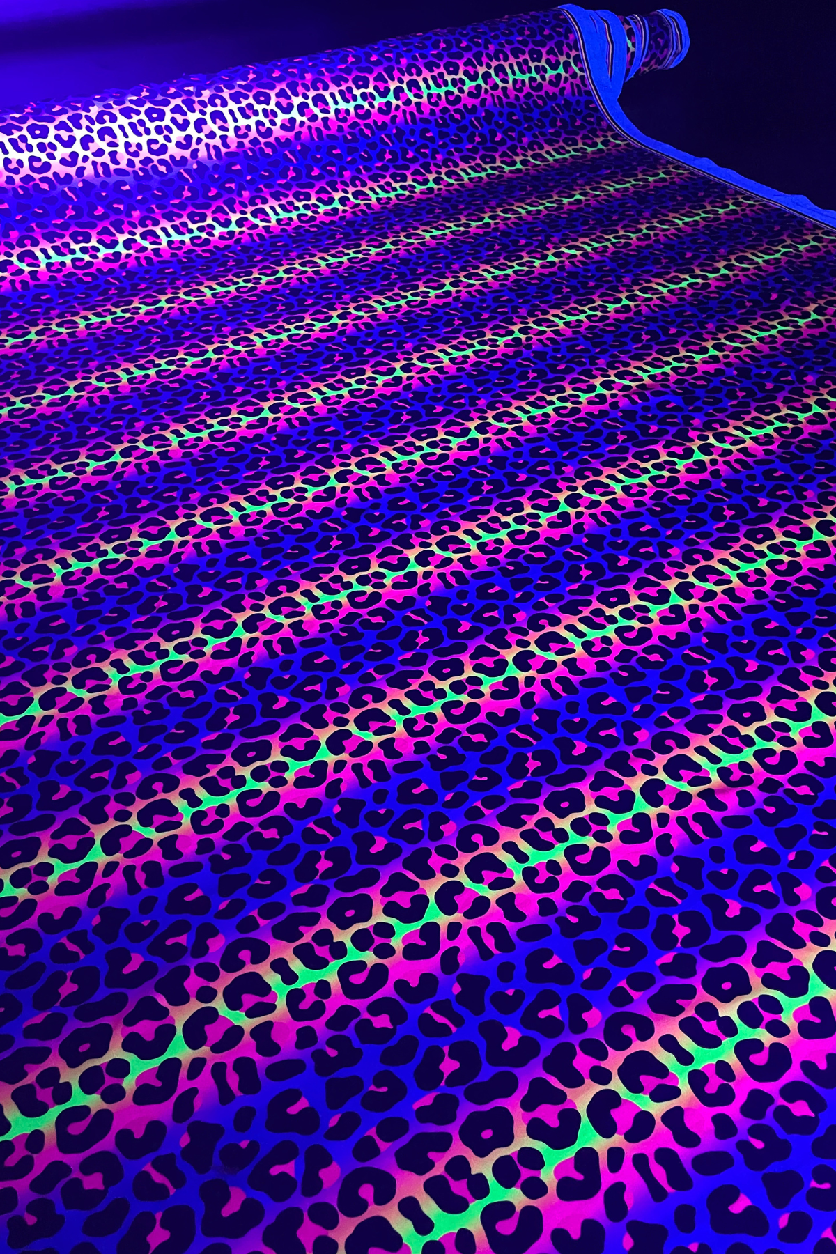 UV-Reactive Leopard Print Lycra Fabric