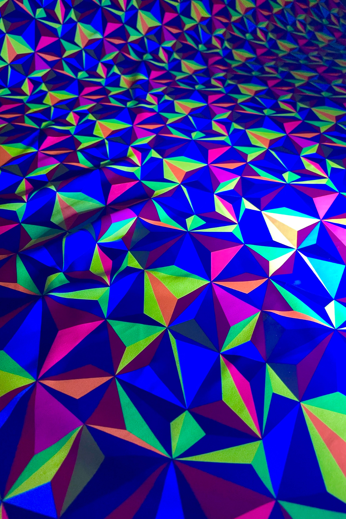 UV-Reactive Geometric Print Lycra Fabric