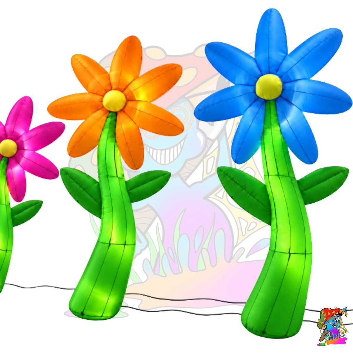 psychedelic inflatable flowers for large events