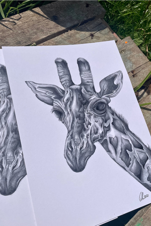 Black And Grey Giraffe Print
