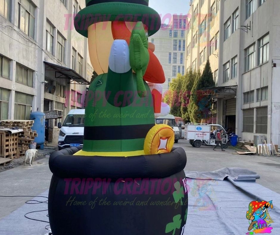 large inflatable leprechaun decoration for st patricks day celebration