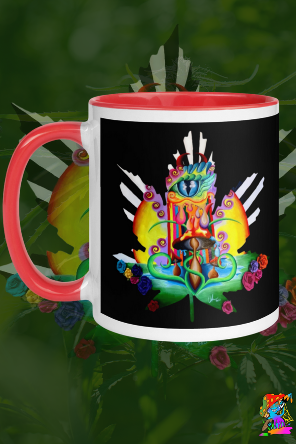 Trippy Hemp Leaf Ceramic Mug