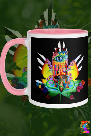 Trippy Hemp Leaf Ceramic Mug