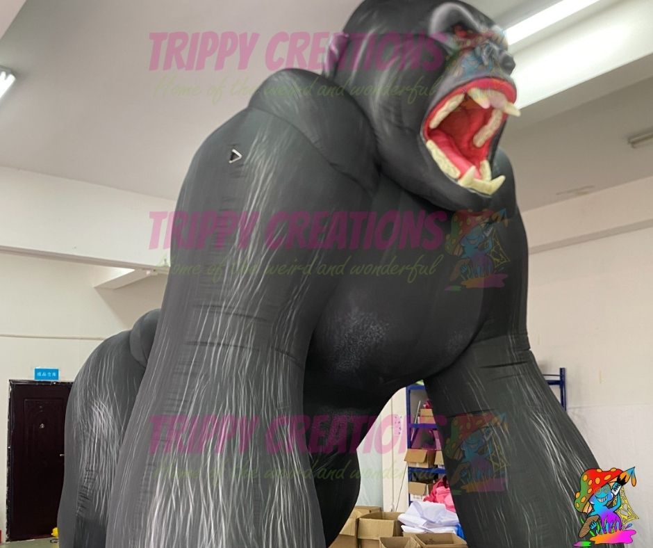 giant inflatable gorilla for jungle themed parties and safari events