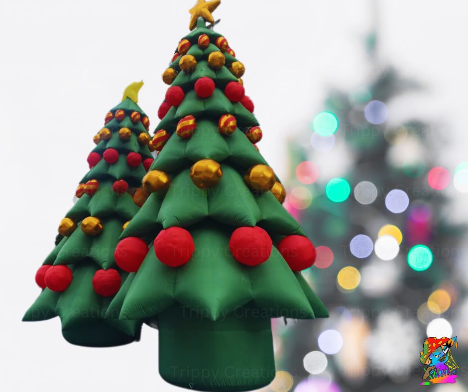 Giant Festive Inflatable Christmas Trees. Indoor and Outdoor Decorations