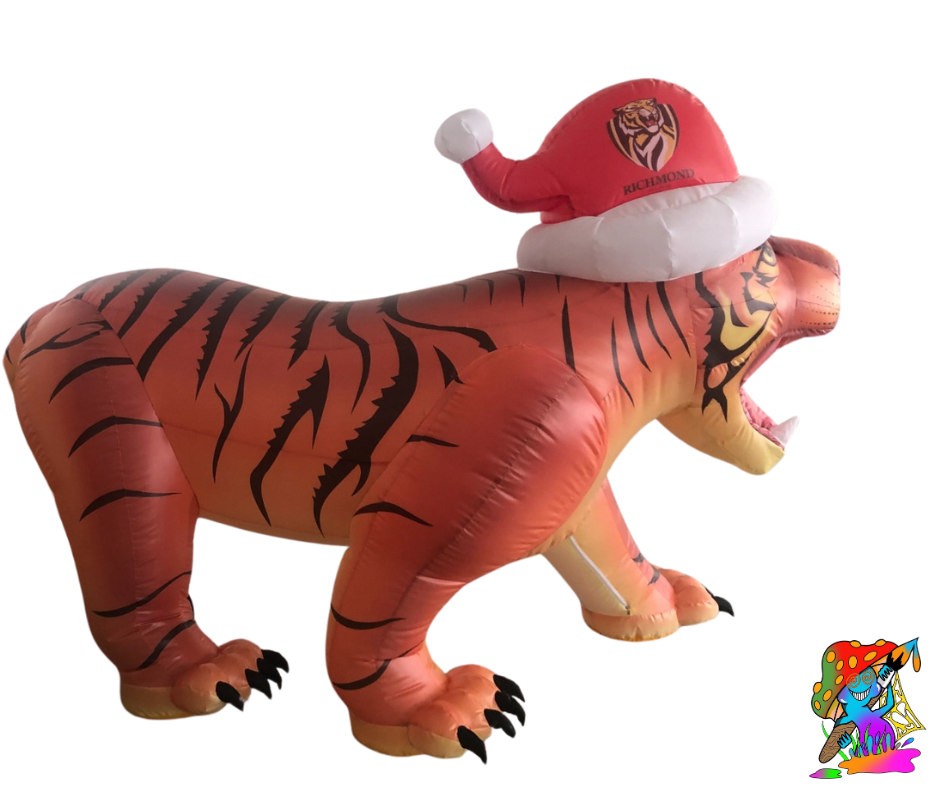 tiger wearing santa hat inflatable prop