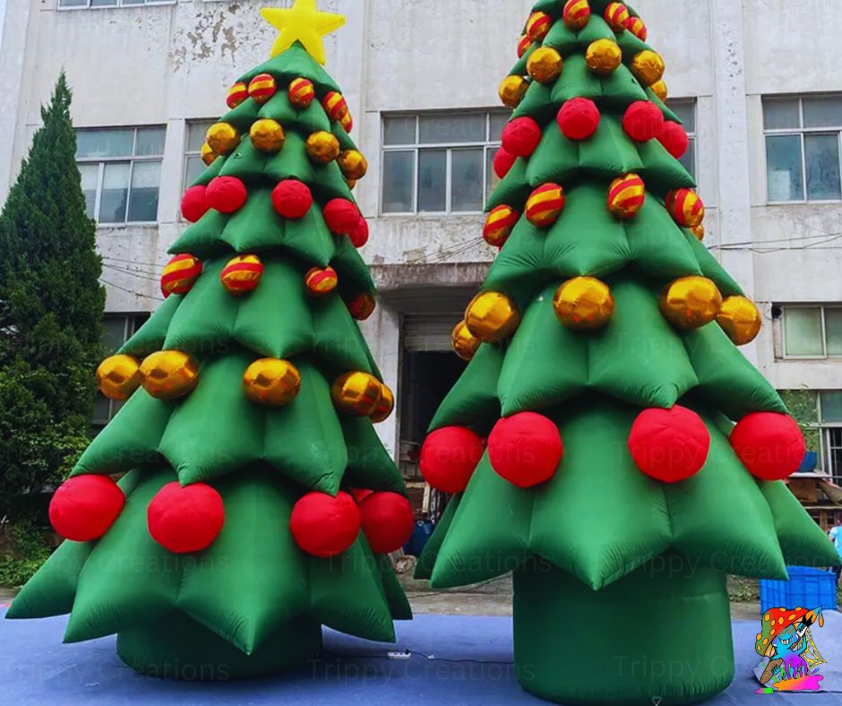 Giant Festive Inflatable Christmas Trees. Indoor and Outdoor Decorations