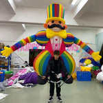2.8m inflatable walking circus man costume RGB LED festival performer