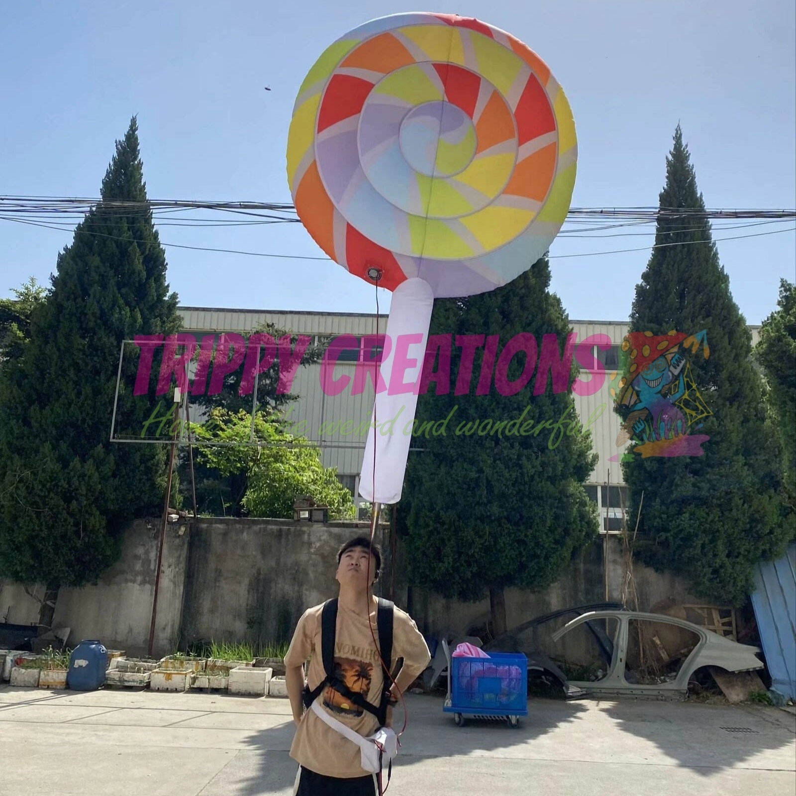 2.5m inflatable lollipop candy parade prop for carnival and festival performers