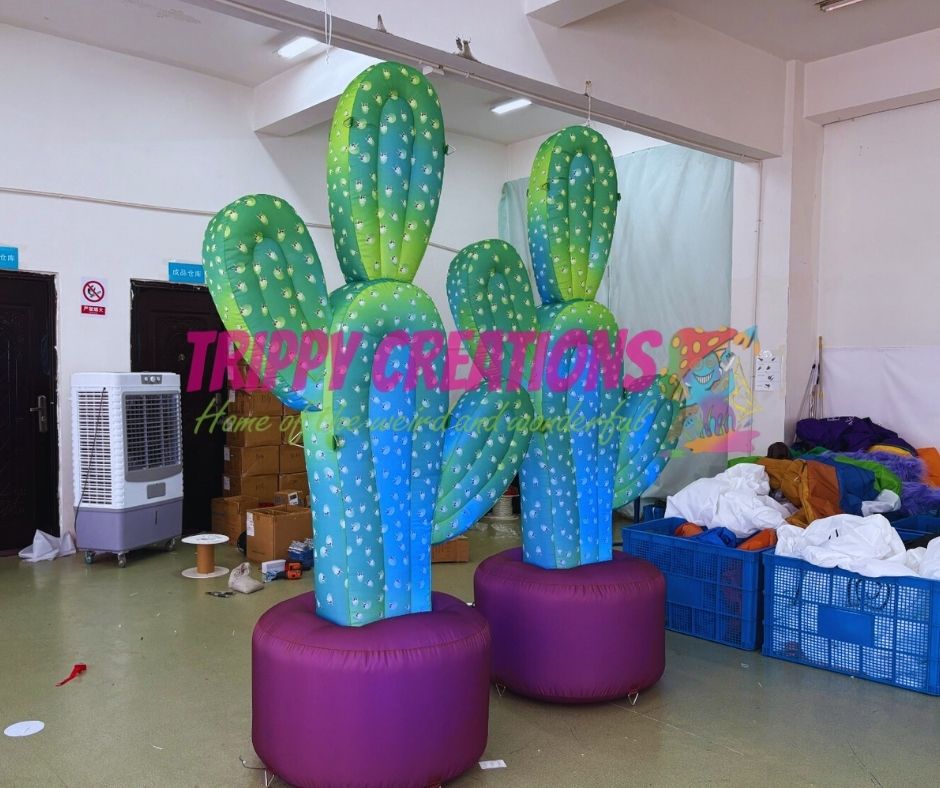 3-meter inflatable cactus for fiesta, luau, tropical, and summer party decor