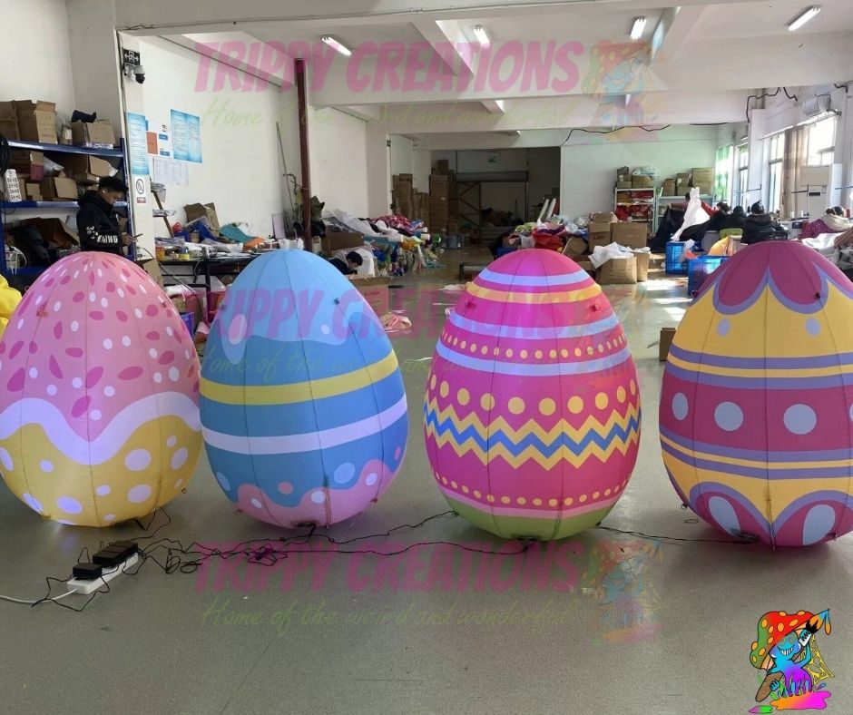 Inflatable Easter Egg Props with LED Lighting – Festive Spring Decorations