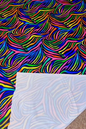 UV-Reactive Zebra Print Lycra Fabric